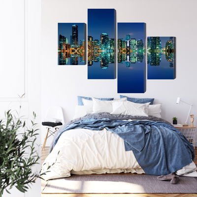 Ljuddämpande tavla - Panorama of miami by night