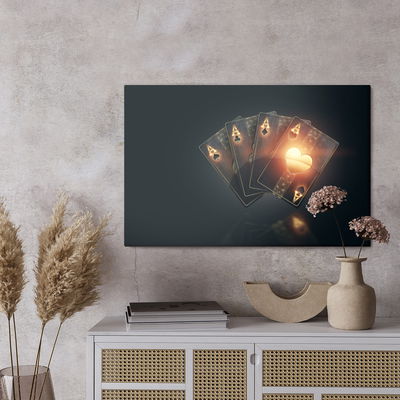 Ljuddämpande tavla - Black poker playing cards