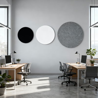 Ljudabsorbering till vägg - PES circle wall Ljudabsorbering till vägg - PES circle wall