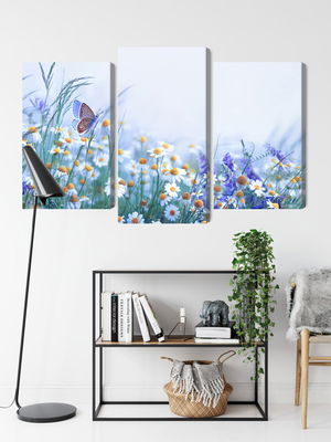 Ljuddämpande tavla - Butterfly and wildflowers