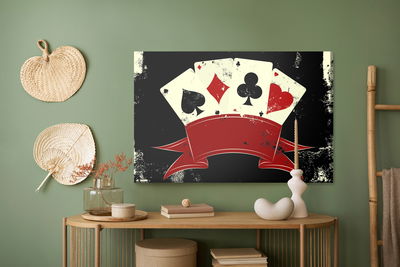 Ljuddämpande tavla - Vintage card symbols