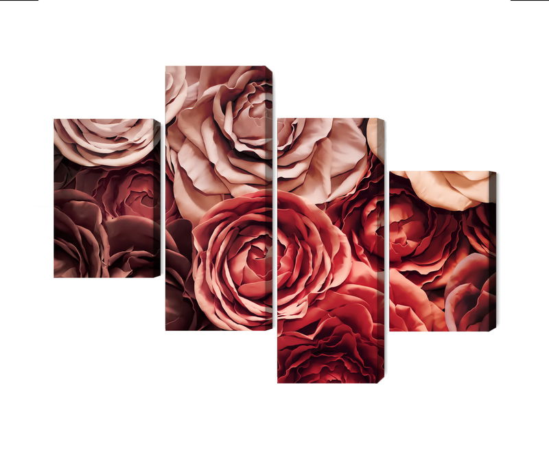 Ljuddämpande tavla - Colorful flowers close up 3d