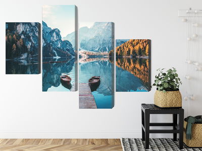 Ljuddämpande tavla - Lake braies in the italian