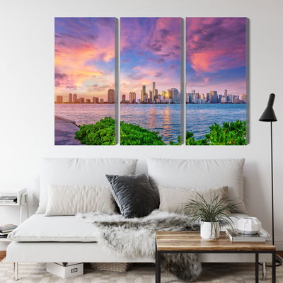 Ljuddämpande tavla - Panorama of miami during