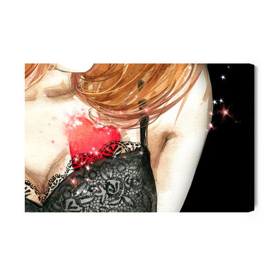 Ljuddämpande tavla - A woman with a heart painted