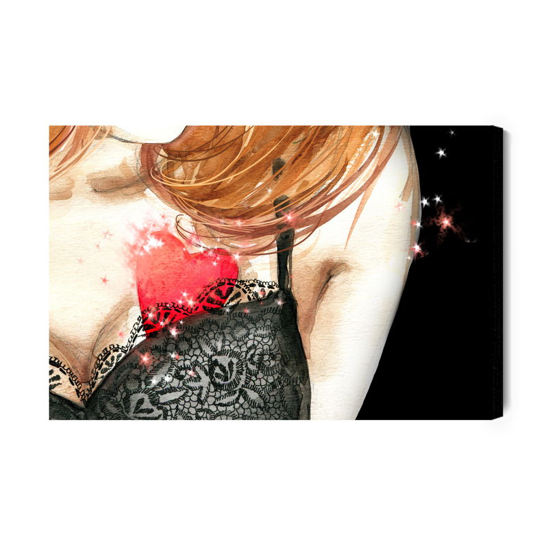 Ljuddämpande tavla - A woman with a heart painted