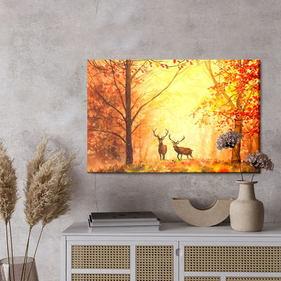 Ljuddämpande tavla - Deer in the autumn forest