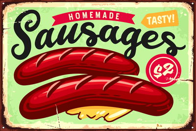 Ljuddämpande tavla - Sausages and vintage