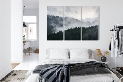 Ljuddämpande tavla - Misty 3d forest landscape