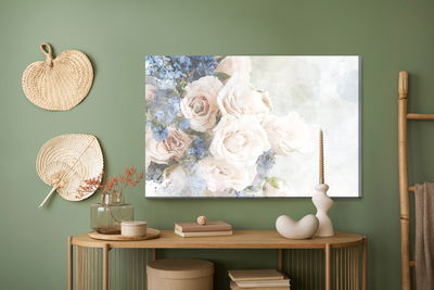 Ljuddämpande tavla - Pastel roses painted