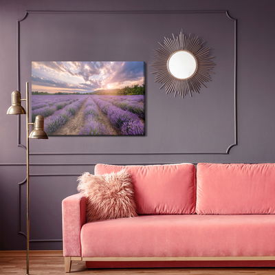 Ljuddämpande tavla - Lavender field at sunset