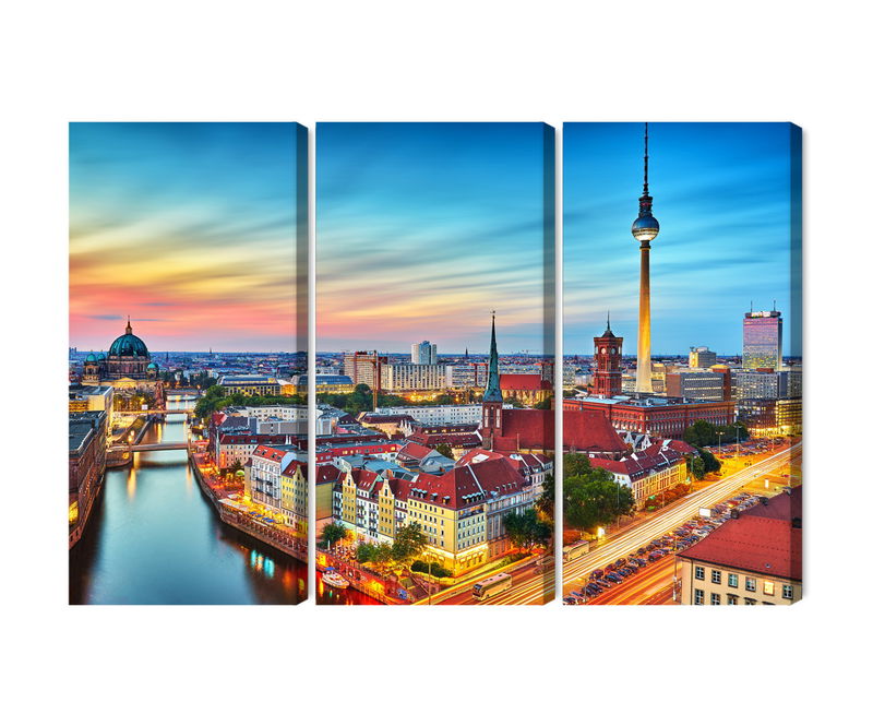 Ljuddämpande tavla - Colorful sky and berlin