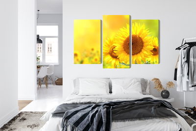 Ljuddämpande tavla - Blooming sunflowers 3d