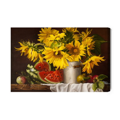 Ljuddämpande tavla - Sunflowers with fruit