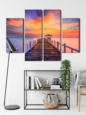 Ljuddämpande tavla - Sunset over the pier