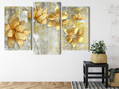 Ljuddämpande tavla - Decorative flowers in shades