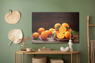 Ljuddämpande tavla - Fresh oranges on boards