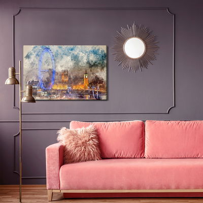 Ljuddämpande tavla - Panorama of London painted