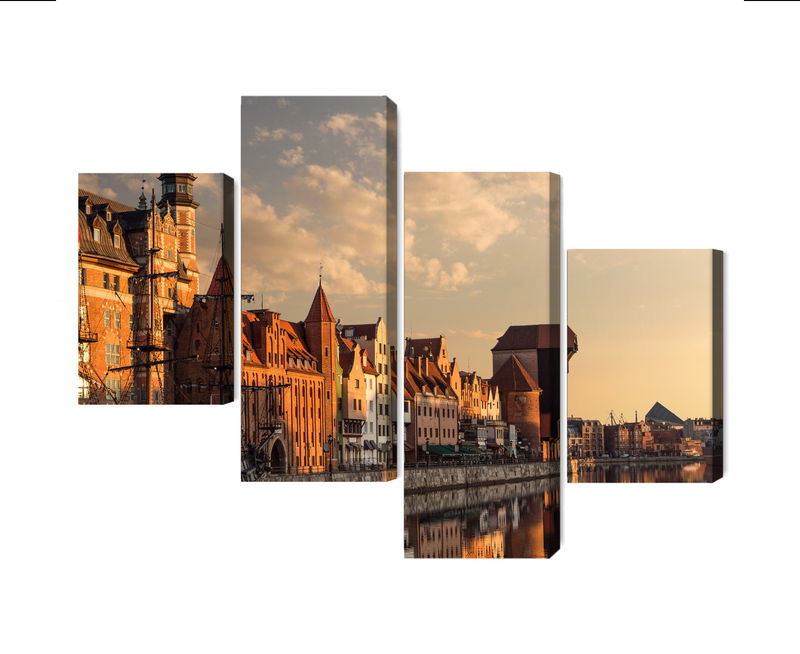 Ljuddämpande tavla - The port of gdansk at sunset