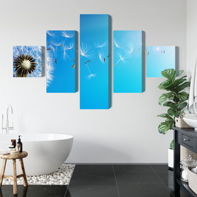 Ljuddämpande tavla - Dandelion with flying seeds