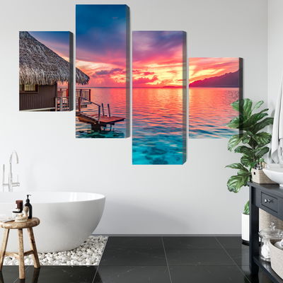 Ljuddämpande tavla - Sunset over the south pacific