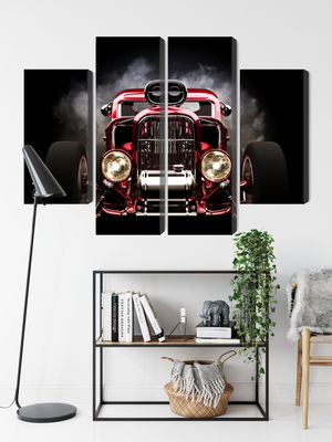 Ljuddämpande tavla - Hot rod car on a smoke