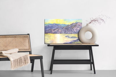 Ljuddämpande tavla - Watercolor mountain landscape