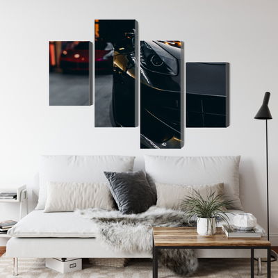 Ljuddämpande tavla - Front of a black sports car