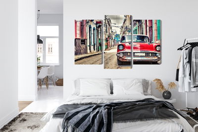 Ljuddämpande tavla - Red chevrolet car in retro