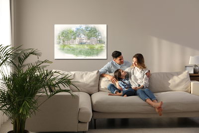 Ljuddämpande tavla - The watercolor royal lazienki