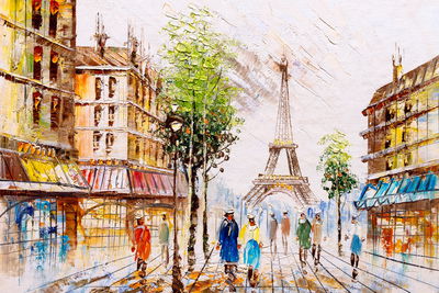 Ljuddämpande tavla - Paris street overlooking