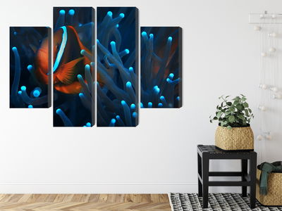 Ljuddämpande tavla - Clownfish in a 3d anemone