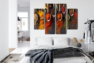 Ljuddämpande tavla - Spices on a black background