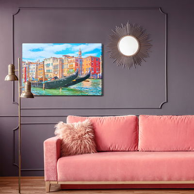 Ljuddämpande tavla - Colorful buildings in venice