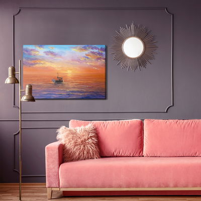 Ljuddämpande tavla - Boat on the sea
