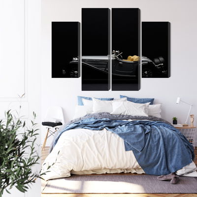 Ljuddämpande tavla - Historic car on dark tees