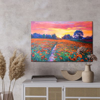 Ljuddämpande tavla - A field of poppies as painted