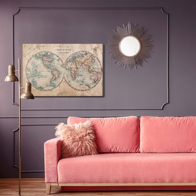 Ljuddämpande tavla - Old world map in retro style