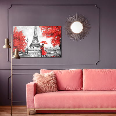 Ljuddämpande tavla - Lovers admiring the eiffel