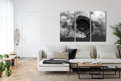 Ljuddämpande tavla - Car wheel in a cloud of 3d