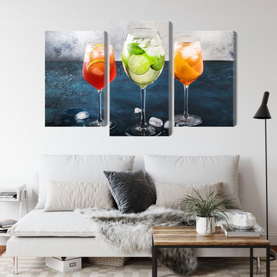 Ljuddämpande tavla - Glasses with summer cocktails