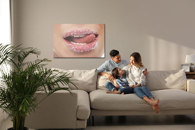 Ljuddämpande tavla - Sweet lips