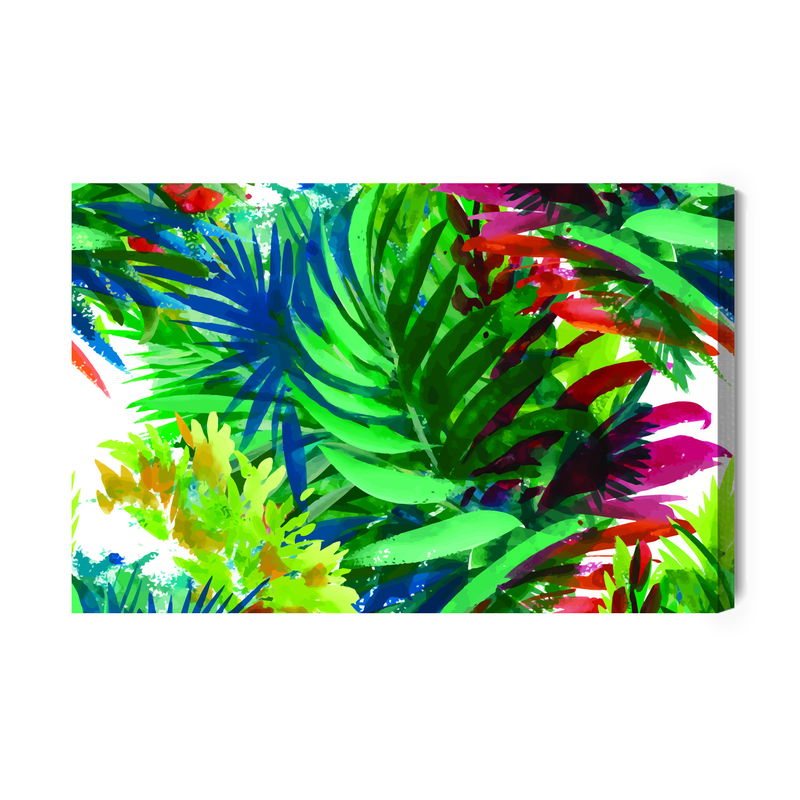 Ljuddämpande tavla - Colorful tropical leaves