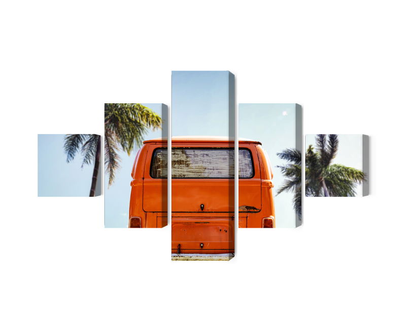 Ljuddämpande tavla - Retro car between palm trees