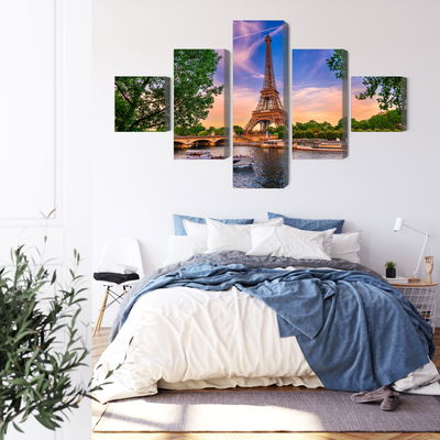 Ljuddämpande tavla - Eiffel tower and seine river