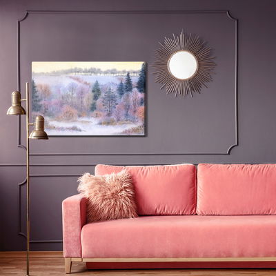 Ljuddämpande tavla - Winter forest in the valley