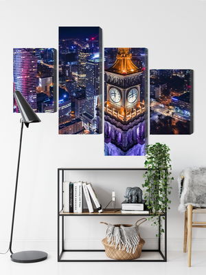 Ljuddämpande tavla - Warsaw panorama at night