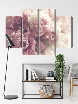 Ljuddämpande tavla - Peonies in shades of pink