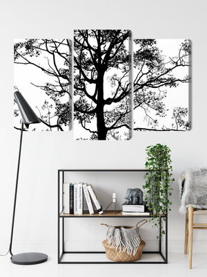 Ljuddämpande tavla - Black tree on a white