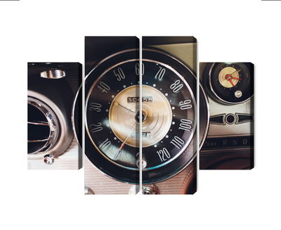 Ljuddämpande tavla - The dashboard in an old car